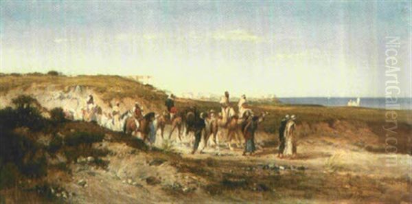 A Caravan by Victor Pierre Huguet