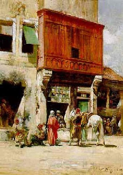 An Ottoman Street Scene by Victor Pierre Huguet