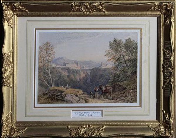 A Traveller Approaching Tivoli Oil Painting by George Jnr Barrett