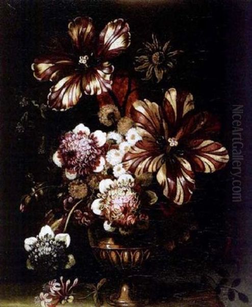 Nature Morte Au Vase De Fleurs Oil Painting by Pierre Nicolas Huilliot