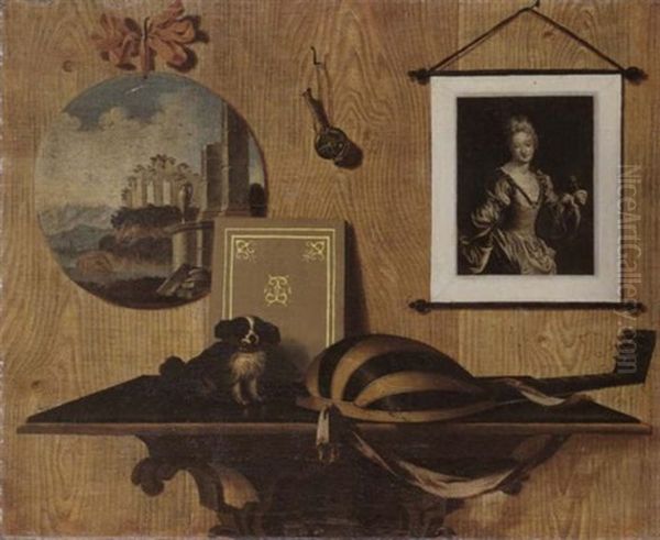 Trompe-l'oeil-stilleben Oil Painting by Pierre Nicolas Huilliot