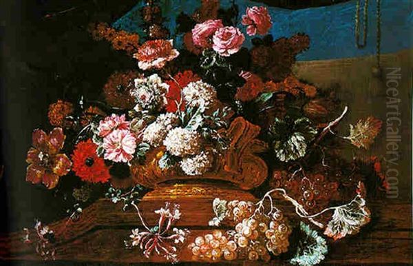 Nature Morte Aux Fleurs Oil Painting by Pierre Nicolas Huilliot