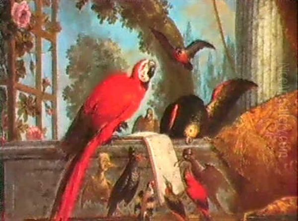 Concert D'oiseaux Oil Painting by Pierre Nicolas Huilliot