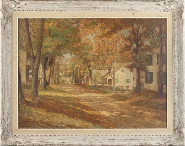 Village Street Oil Painting by Katherine Allmond Hulbert