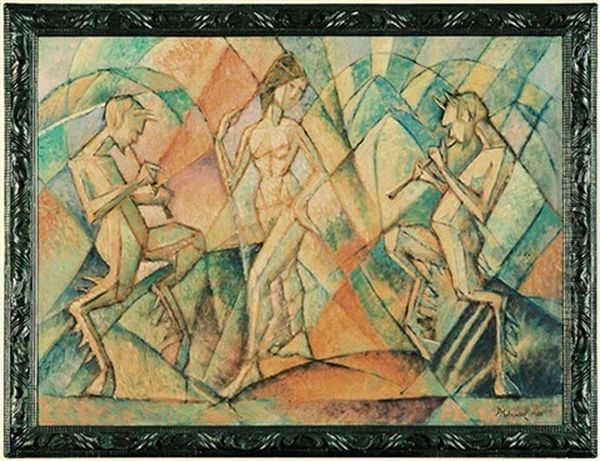 A Dancer And Playing Fauns by Jerzy Hulewicz