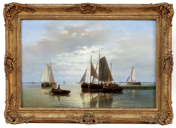 Heading Out To The Boats Oil Painting by Abraham Hulk the Elder