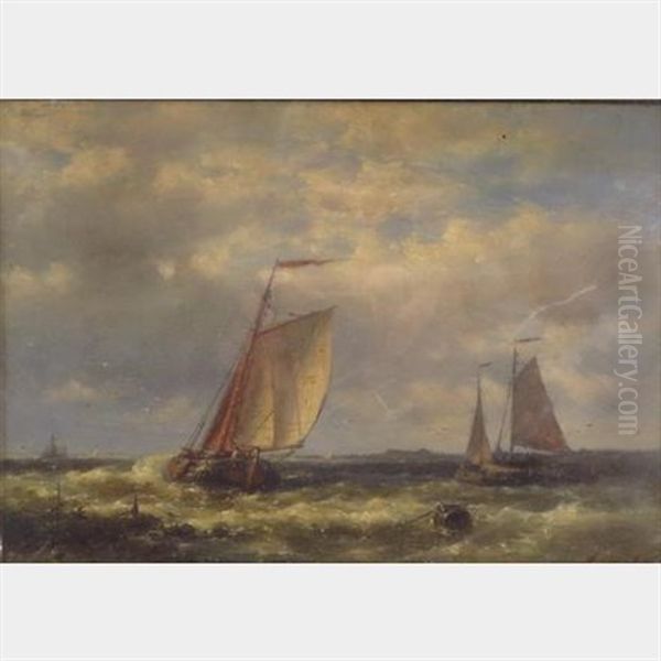 Open Sail Oil Painting by Abraham Hulk the Elder