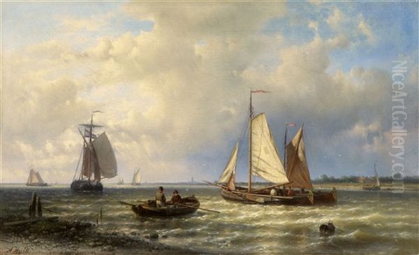 Kustenlandschaft Mit Segelbooten Oil Painting by Abraham Hulk the Elder