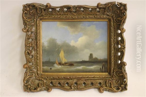 Fishing Boats In A Squall Oil Painting by Abraham Hulk the Elder