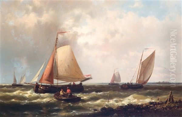 Vissersboten Op De Schelde Oil Painting by Abraham Hulk the Elder