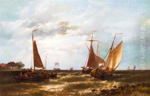 Vissersboten Op De Zuiderzee Oil Painting by Abraham Hulk the Elder