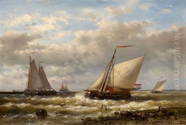 Marine. Segler Auf Der Zuiderzee Oil Painting by Abraham Hulk the Elder