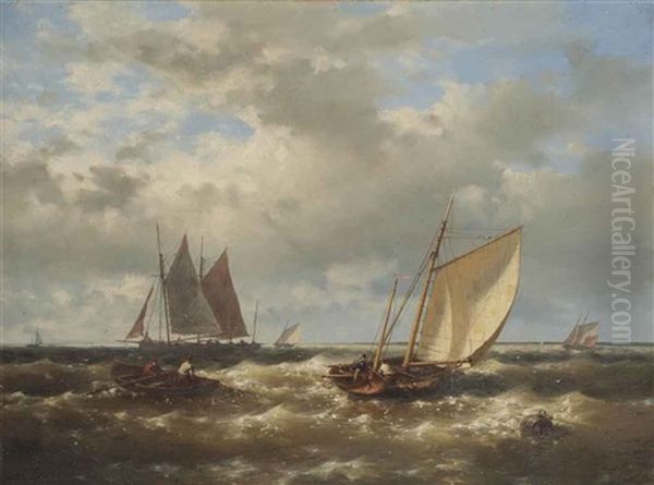 A Stiff Breeze On The Scheldt Oil Painting by Abraham Hulk the Elder