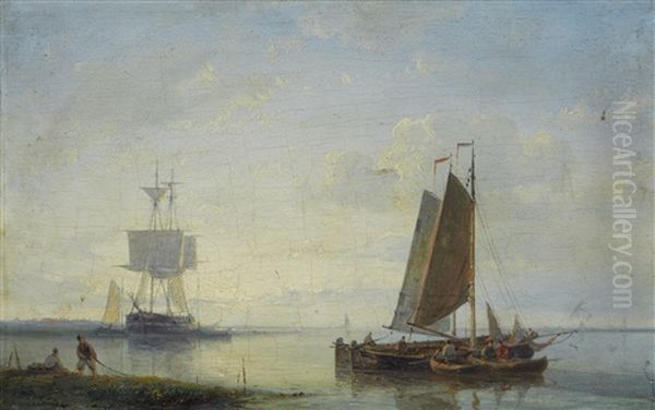 Hauling The Nets Oil Painting by Abraham Hulk the Elder