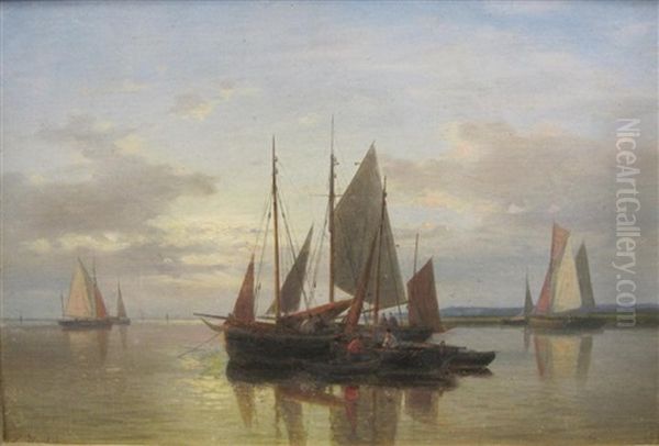 Calm On An Estuary Oil Painting by Abraham Hulk the Elder