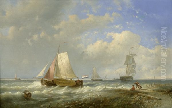 Fischerboote Vor Der Kuste Bei Auffrischendem Wind Oil Painting by Abraham Hulk the Elder