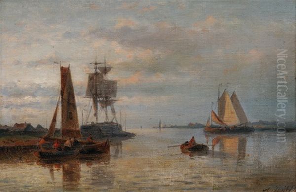 Channel In Holland Oil Painting by Abraham Hulk the Elder