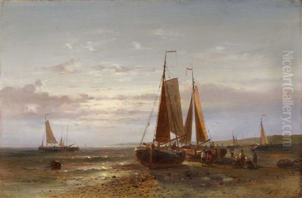 Kustenlandschaft Mit Segelschiffen Oil Painting by Abraham Hulk the Elder