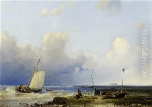 Aufziehendes Unwetter An Der Hollandischen Kuste by Abraham Hulk the Elder