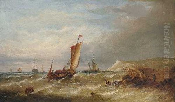 Fischerboote Vor Der Kuste Oil Painting by Abraham Hulk the Elder