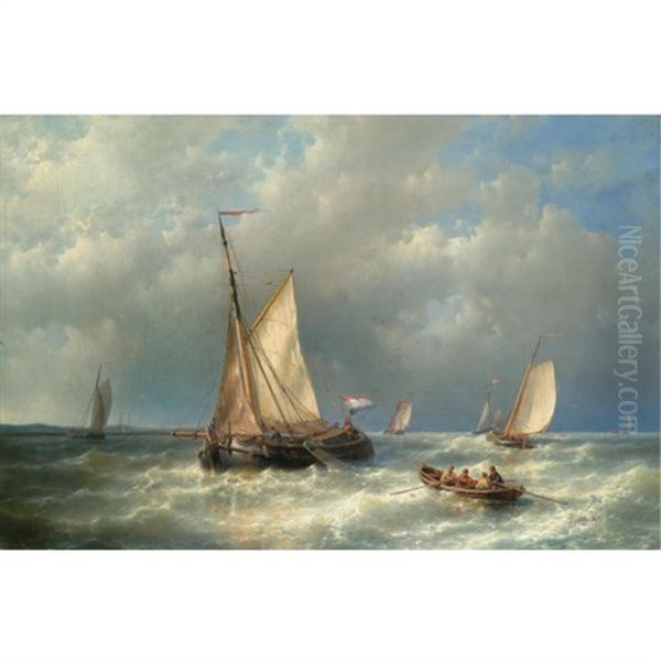 Stormy Sea With Ships by Abraham Hulk the Elder