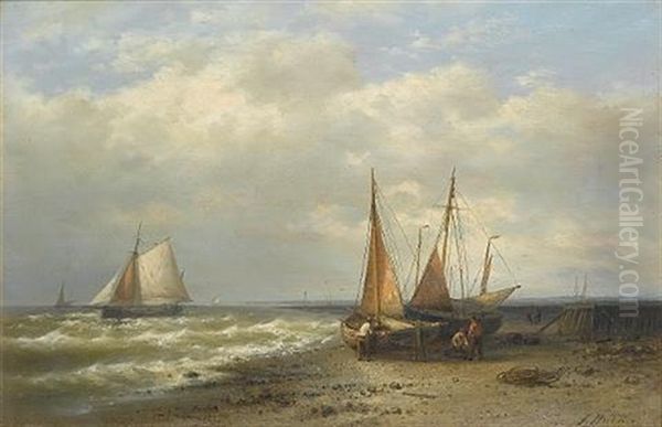 Low Tide Oil Painting by Abraham Hulk the Elder