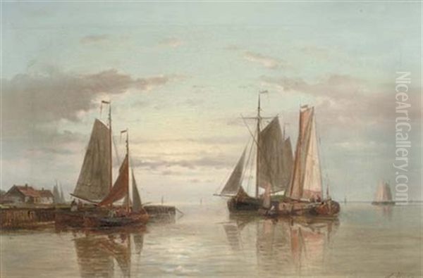 Shipping On A Calm Oil Painting by Abraham Hulk the Elder