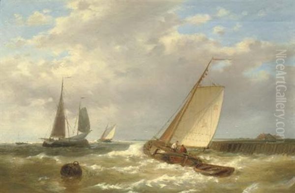 Shipping Near A Jetty Oil Painting by Abraham Hulk the Elder