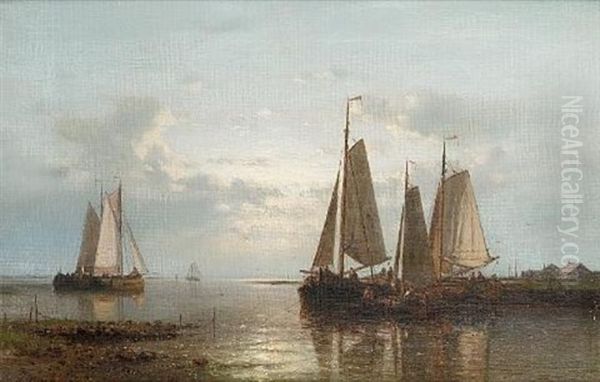 Evening On The Coast Oil Painting by Abraham Hulk the Elder