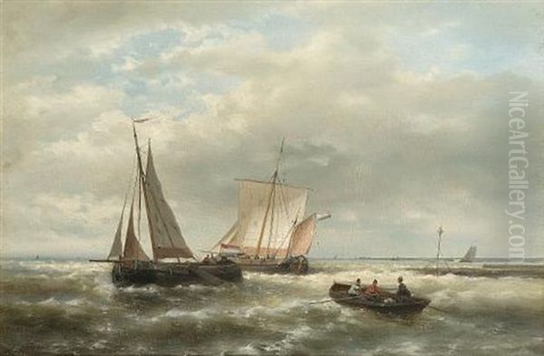 Heading Out To Sea Oil Painting by Abraham Hulk the Elder