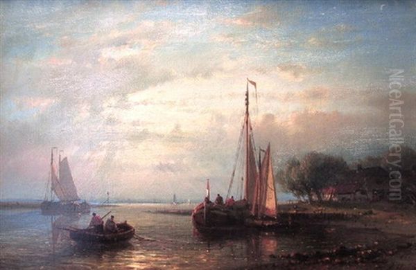 Fishing Vessels Oil Painting by Abraham Hulk the Elder