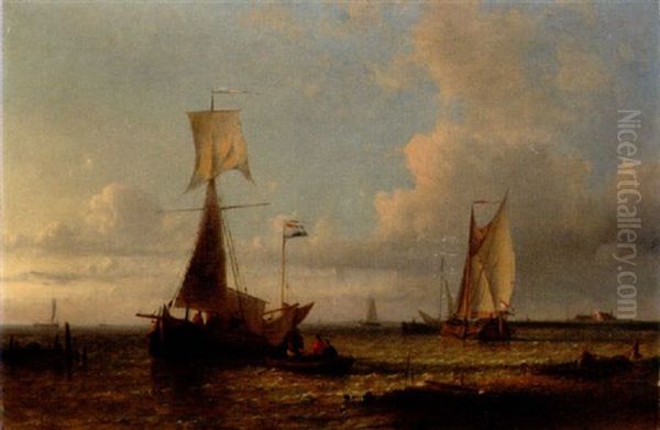 Hollandska Fiskebatar Oil Painting by Abraham Hulk the Elder