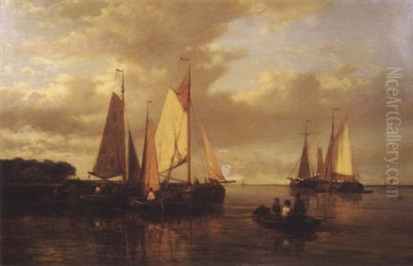 Shipping At Lowestoft Oil Painting by Abraham Hulk the Elder