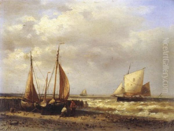 Bateaux De Peche A Maree Basse by Abraham Hulk the Elder