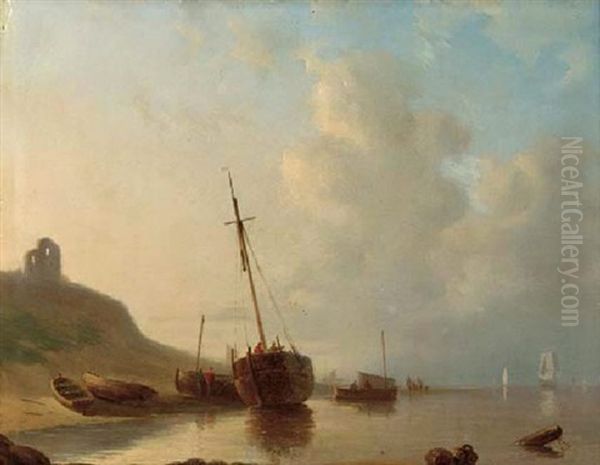 Shipping At Low Tide Oil Painting by Abraham Hulk the Elder