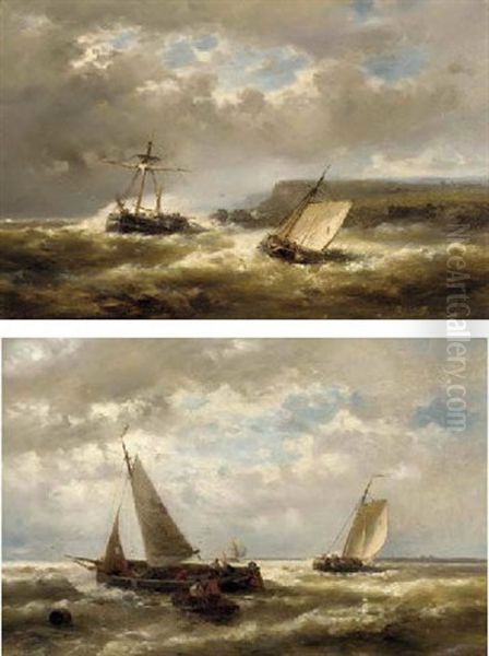 A Windy Day (2 Works) Oil Painting by Abraham Hulk the Elder