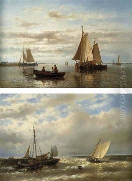 Shipping In A Calm Oil Painting by Abraham Hulk the Elder