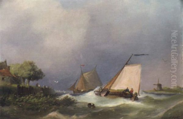 Kleines Marinestuck Oil Painting by Abraham Hulk the Elder