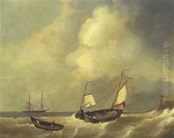 Seestuck, Niederlandische Fischerboote Oil Painting by Abraham Hulk the Elder