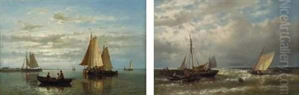 Shipping In A Calm Oil Painting by Abraham Hulk the Elder