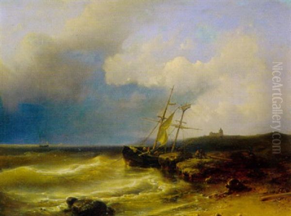 Segelschiff An Felsiger Kuste Bei Aufkommendem Sturm Oil Painting by Abraham Hulk the Elder