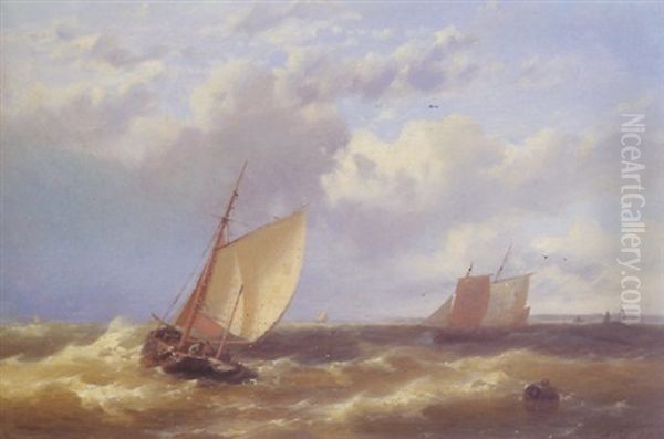 Segelschiffe Vor Der Kuste Oil Painting by Abraham Hulk the Elder