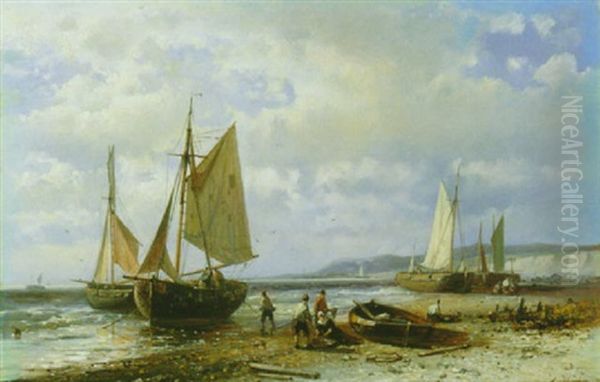 Fischerboote Am Strand Oil Painting by Abraham Hulk the Elder