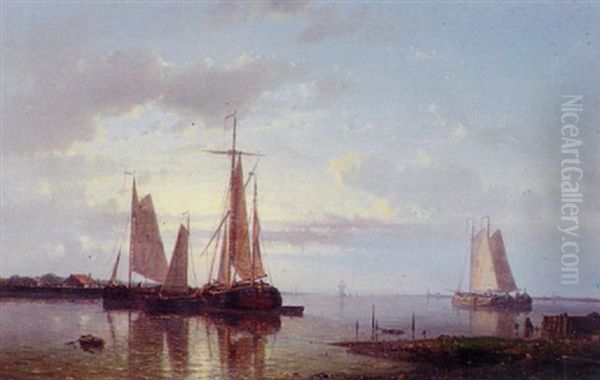 Shipping In A Calm Oil Painting by Abraham Hulk the Elder