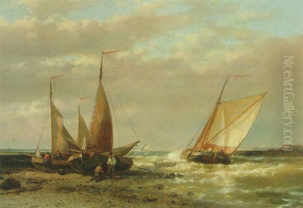 Harbour Entrance Oil Painting by Abraham Hulk the Elder