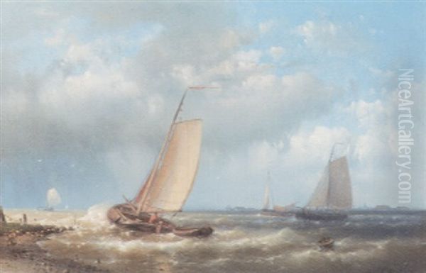 Full Sails Oil Painting by Abraham Hulk the Elder