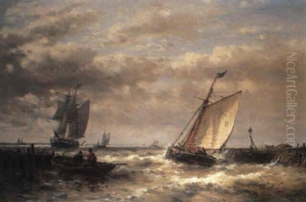 A Breezy Day Oil Painting by Abraham Hulk the Elder