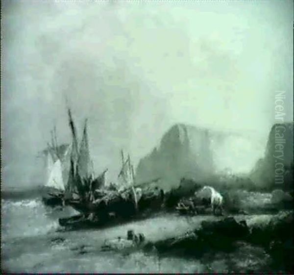 Fischer Am Strand Oil Painting by Abraham Hulk the Elder