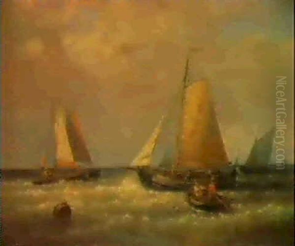 Fischerboote Vor Der Kuste Oil Painting by Abraham Hulk the Elder