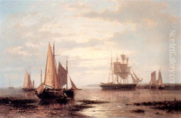 Twilight Sail Oil Painting by Abraham Hulk the Elder